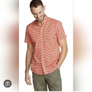 Eddie Bauer men’s Baja Short-Sleeve Shirt novelty Fox Print
